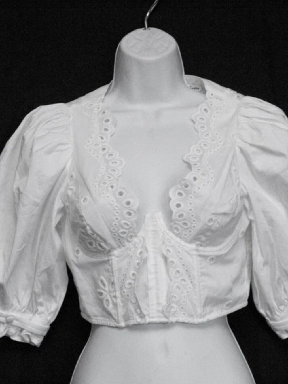 For Love & Lemons Eyelet Corset Bustier Crop Top Cottagecore Garden Milkmaid XS